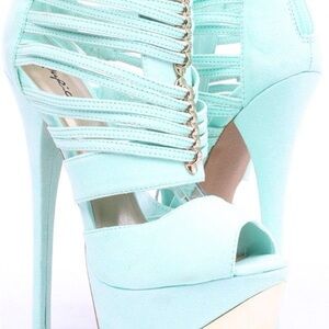 [SOLD] Qupid Strappy Peep-Toe High Heels